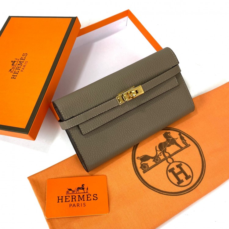 HERMES KELLY LONG WALLET VİZON